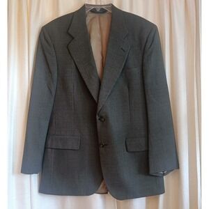 Jos A‎ Bank Traveler Men's Size 40R Gray Houndstooth 100% Wool Blazer